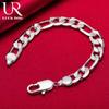 925 Sterling Silver 12mm Side Chain Bracelet Fashionable Wedding Jewelry
