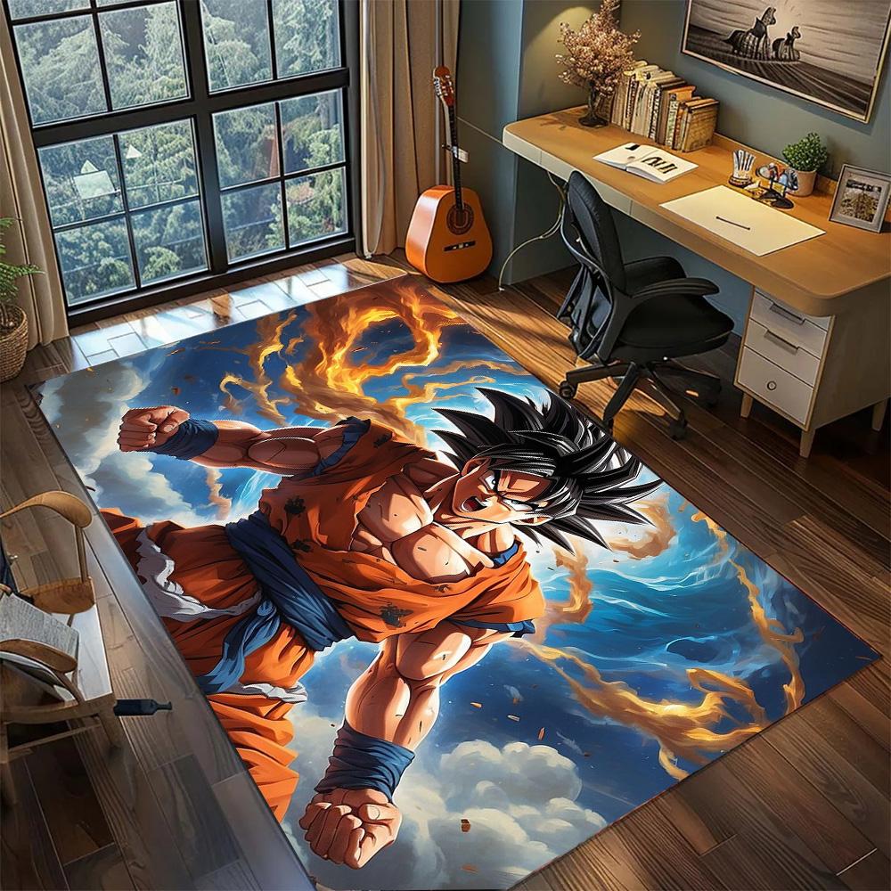 Goku Gamer Room Household Floor Mat, Non Slip Washable Large Area Rug Carpet Bedroom Ornament.-TING