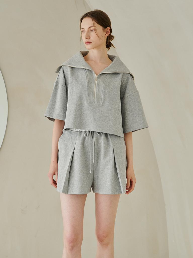 NOUVE Double Waist Short Pants - M.Gray