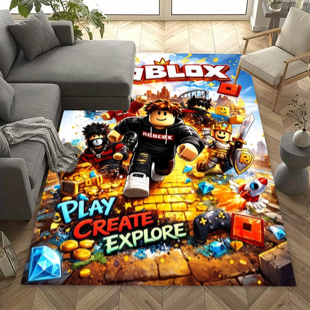 Roblox Play Create Explore Floor Rug Office Rug Perfect For Hallway Study Room Decorate Room Balcony Antislip Carpet Anime Office Decor