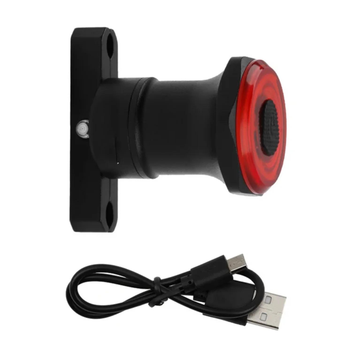 

Умный задний фонарь для велосипеда, задний стоп-сигнал, водонепроницаемый, перезаряжаемый через USB, безопасный задний фонарь, задний велосипедный фонарик, аксессуар для MTB чёрный