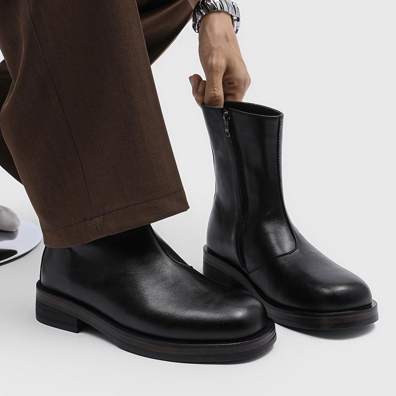 Fashion Casual Men's Boots Retro High-quality Minimalist Style Fashion Party and Office Business 38-46 Thick Soled Leather Shoes