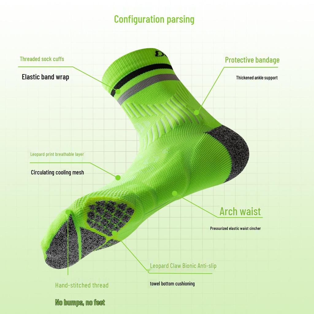 Mid-Calf Thickened Towel Bottom Sports Socks for Marathon, Basketball, Hiking & Mountaineering