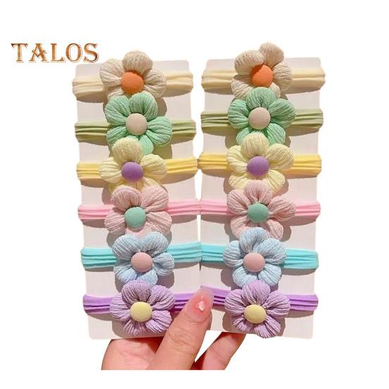 6/12Pcs Hair Rope High Elasticity Fabric Hair Rings Flower Bowknot Decor Versatile Hair Tie Hair Accessory