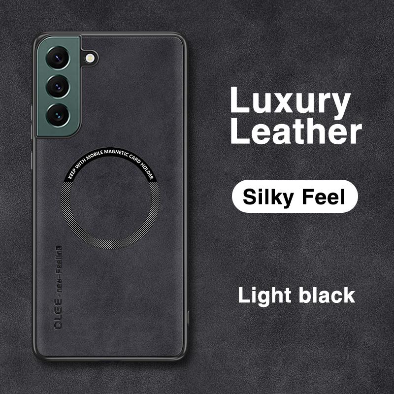 

Замшевая кожа для чехла с магнитной беспроводной зарядкой Magsafe для Samsung Galaxy S23 S22 S21 Ultra Plus S21FE Note 20 Ultra For Galaxy S23Plus чёрный