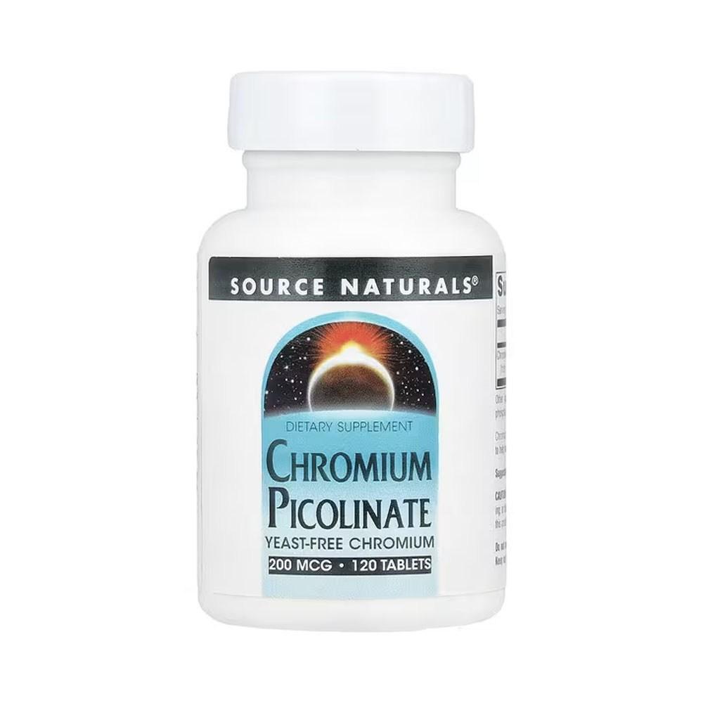 Source Naturals Chrome Picolinate 200mcg Tablets Gluten-Free Sugar-Free 120 pcs 1 pcs