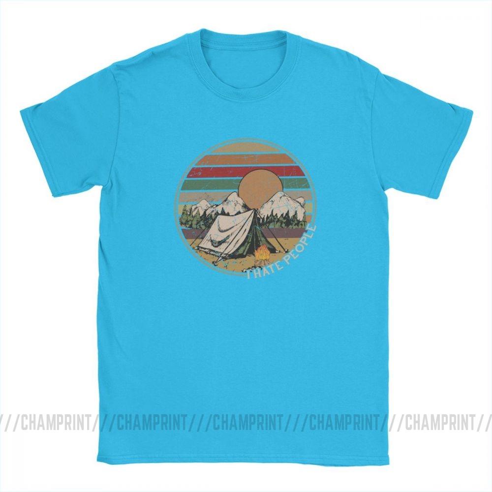 Love Camping I Hate People Vintage Funny T Shirts For Men Camping Hiking Short Sleeve Tops