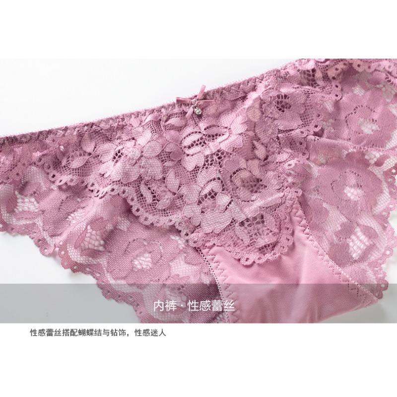 Women Sexy Sheer Lace Low Waist Triangle Briefs Cotton Crotch Hip Lifting Panties