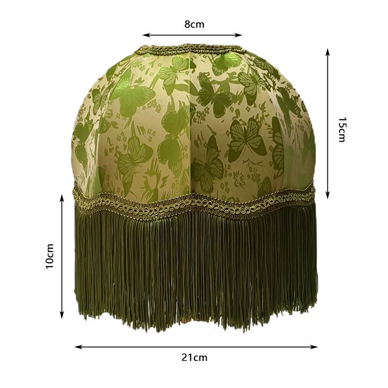 Handcrafted European-Style Tassel Lampshade for E27 Floor Lamp, Retro Bamboo Leaf Design, American Country Luxury