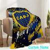 Custom Name Boca FC Crest Design Flannel Blanket Seasonal Universal Blanket For Indoor/outdoor, Perfect For Bedroom Sofa birthday gifts
