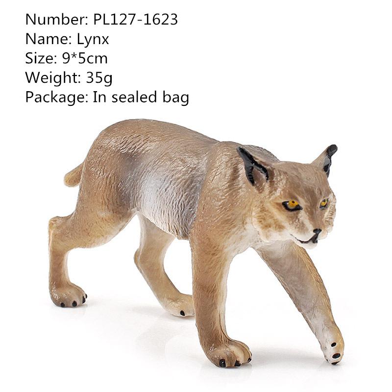 Figurines d'Animaux de Forêt Simulés Lynx Bobcat Renard Sauvage Modèle Solide Réaliste à l'Échelle