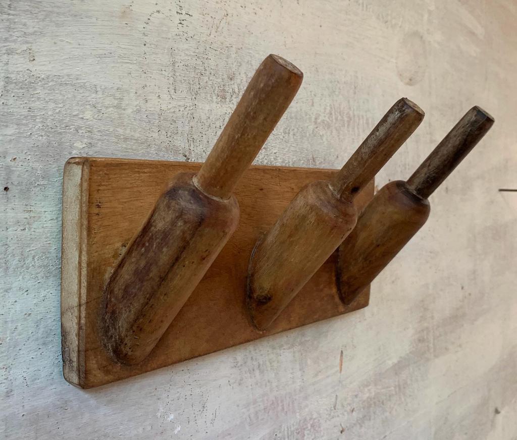 Solid Wood Wall Mounted Coat Rack: Retro Entryway Organizer