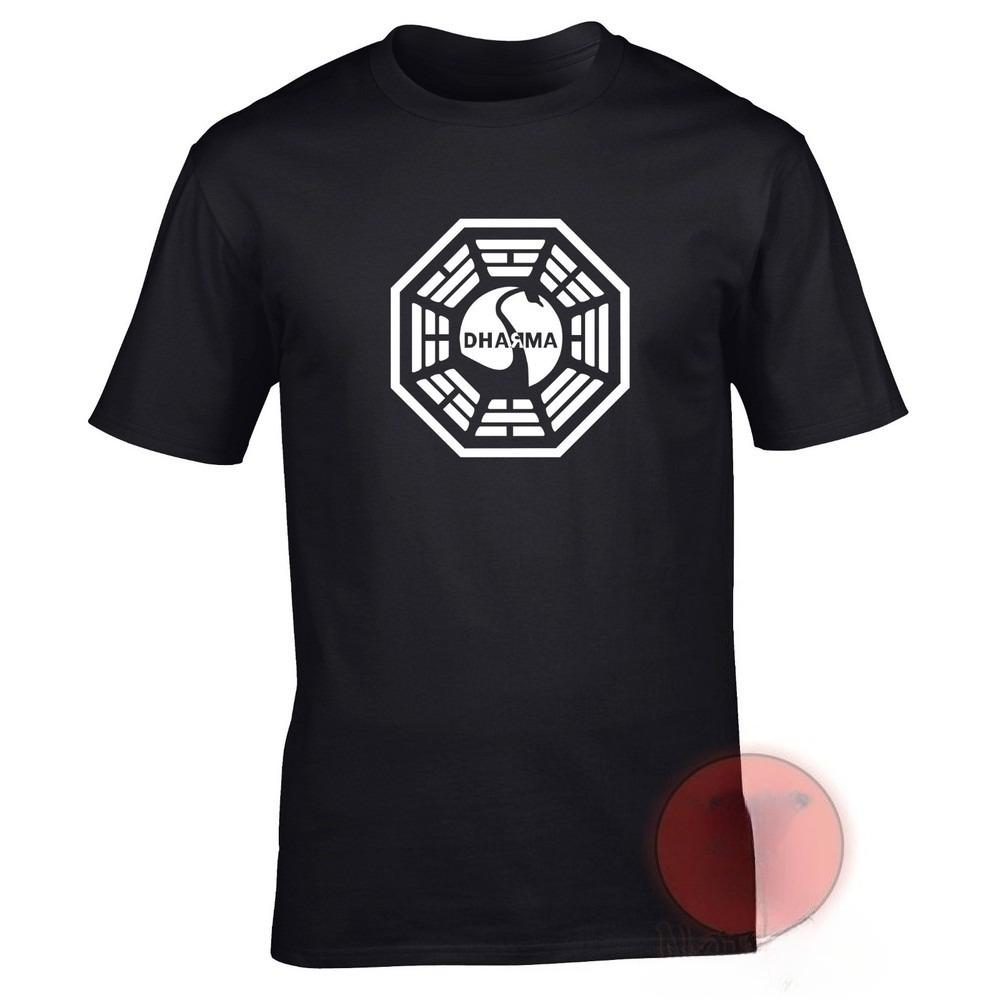 Dharma Initiative Swan Logo T-shirt Lost Tv Series Retro Coolness Summer Breathable Camisetas Nostalgia Retro Street Fashion Top