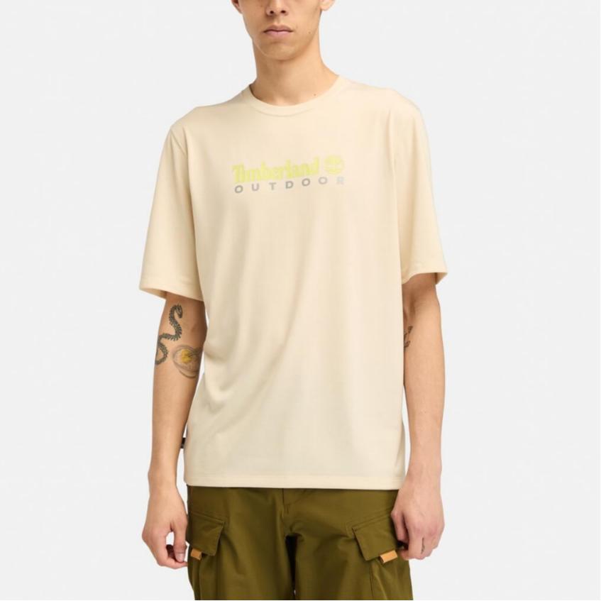 Timberland Soft Comfortable Outdoor Breathable Quick-Dry Short Sleeve T-Shirt Men Tops Light-Brown A41Z5EFL