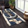 1pc Nautical Anchor and Shells Printed Runner Rug Non-Slip Indoor and Outdoor Spaces Valentine's Day Decor Easter Spring Decor