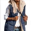 Womens 2025 Fall Reversible Vests Sleeveless Fleece Jacket Zip Up Hoodie Pockets Long Warm Winter Coat