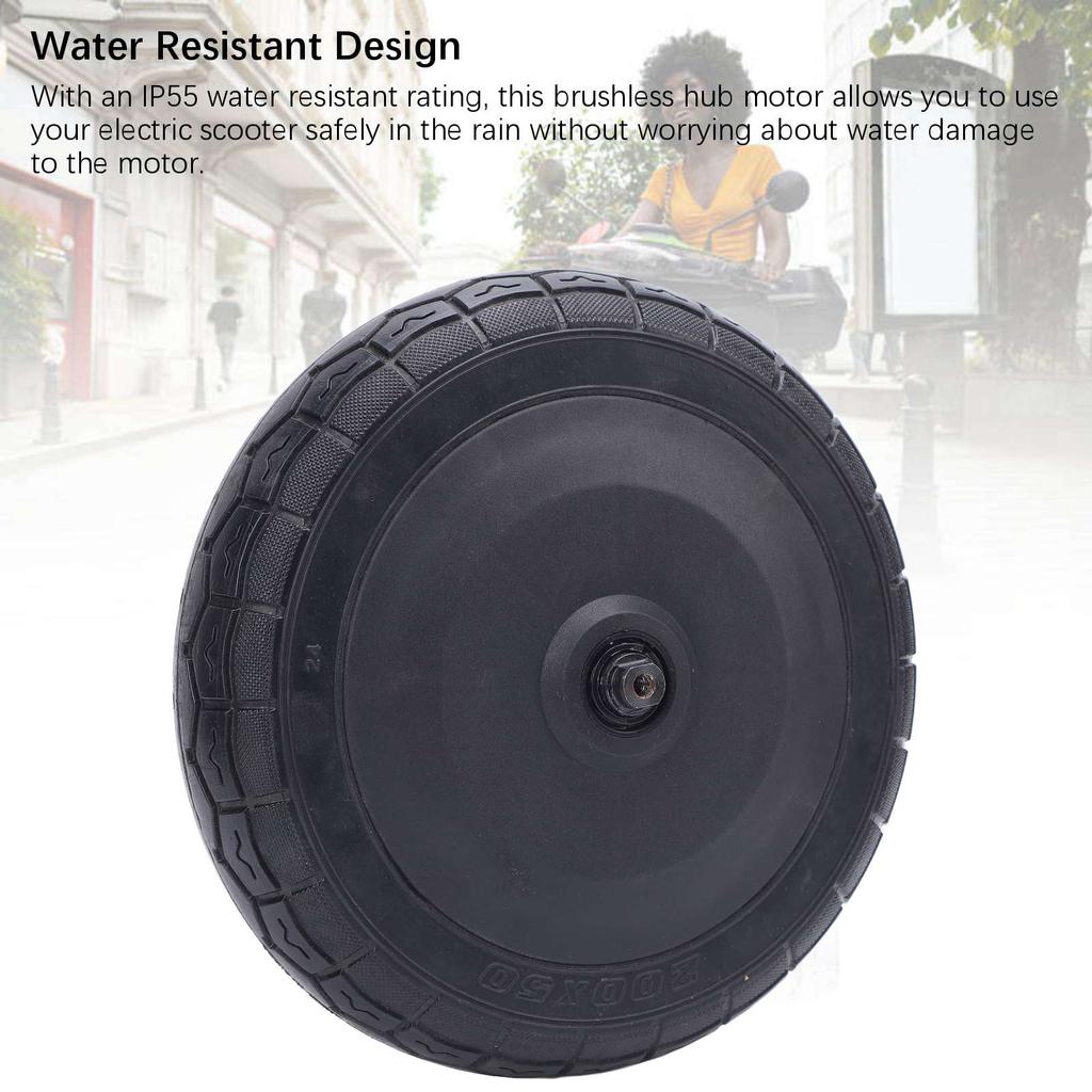 8 Inch Electric Scooter Hub Motor DC Brushless Rubber Aluminum IP55 Water Resistant Scooter Hub Motor Wheel for