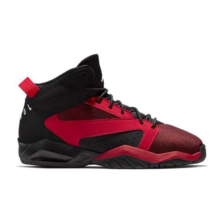 Jordan Lift Off Retro Cushioning Durable Mid-Top Kids Basketball Shoes Kids Basketball Shoes Black Red AV1243-002