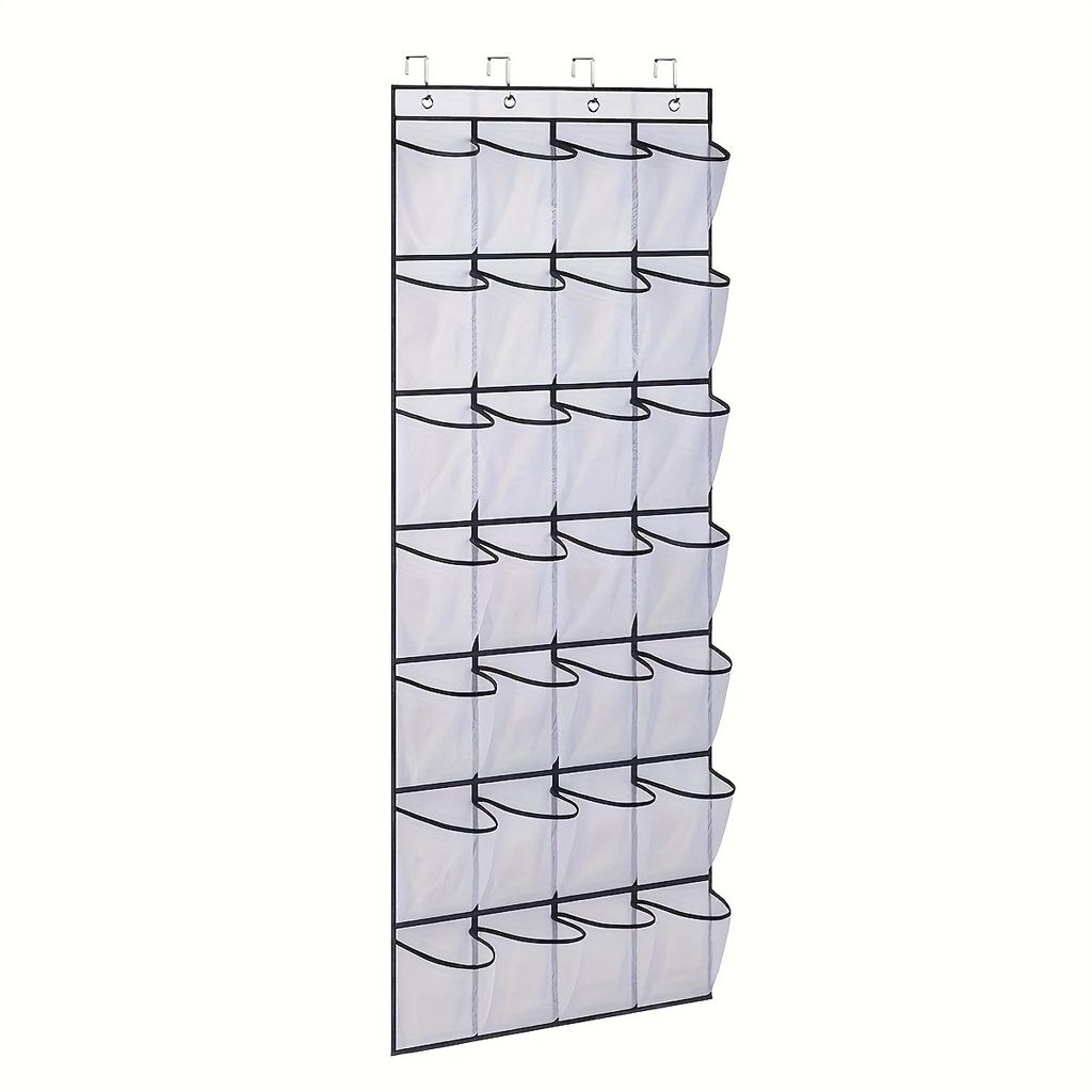 Hanging Shoe Rack Organizer Over The Door with 14/24/28 Large Mesh Pockets Transparent Fabric Storage Bag for Closet Bedroom 1pc