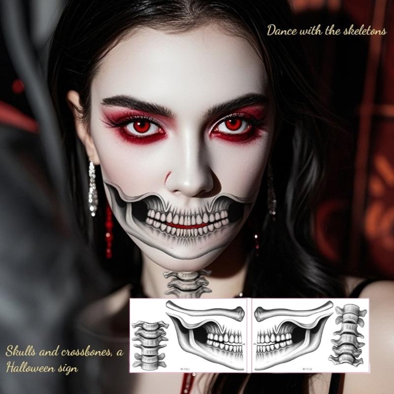 Eerie Horror Lip Body Art Sticker User friendly Safe Skins Faux Scar For Costume Parties Long Time Face Decoration