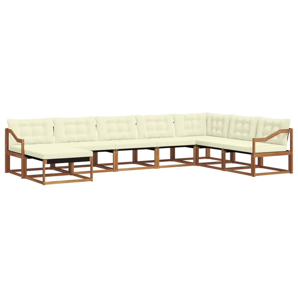 Outdoor Sofa Set with Cushions 8 Pcs Natural and Cream