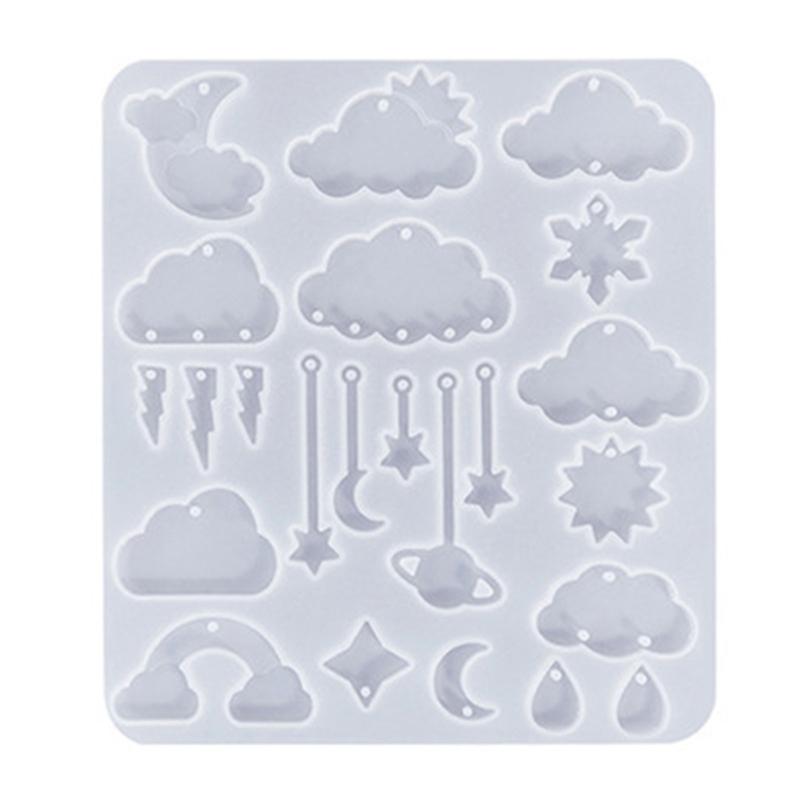 Crystal Resin Silicone Mold Geometric Mushroom Cloud Shaped Pendant Molds for Earrings Listing Ornament Making Charm DIY
