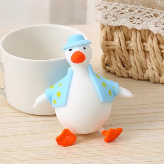 Stress Relief Duck Squeeze Toy Cartoon Dressed Duck Sensory Toy Slow Rebound Stretchy Animal Fidget Toy Decompression Tool