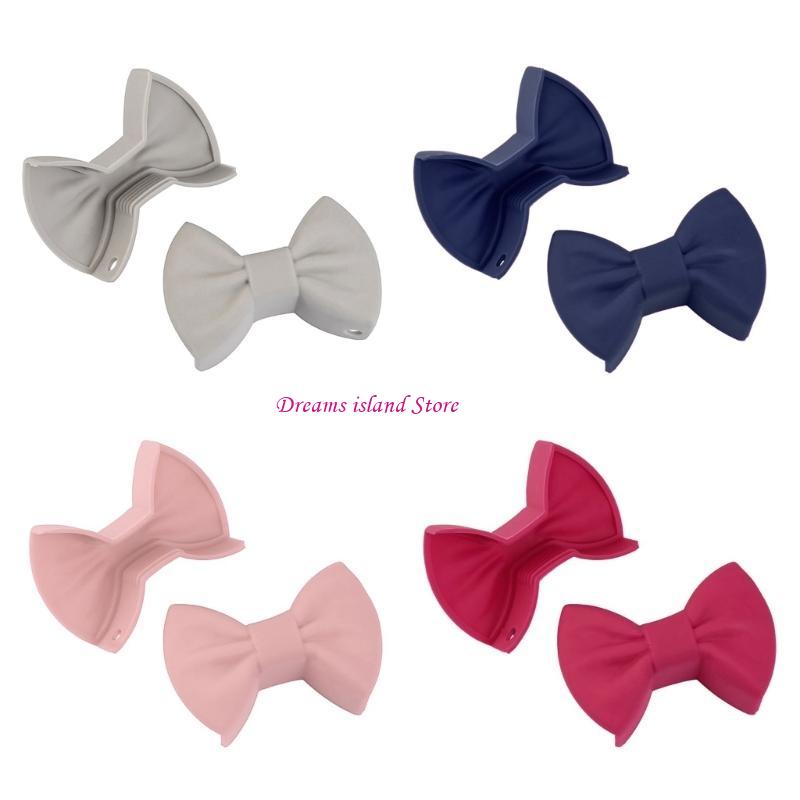 2 Pack Convenient Silicone Finger Protector Oven Gloves Silicone Bowknot Clip Heat Insulation Clip for Kitchen Safety HX6C