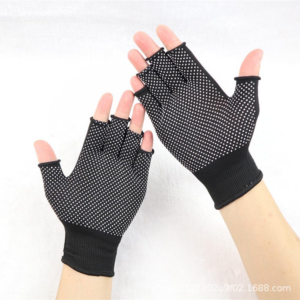 Thin Gloves Women's Summer Sun Protection, Tea Picking, Labor Insurance Dispensing, Non-slip Two and a Half Fingers Outdoor