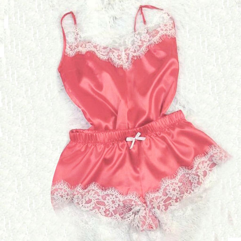 2PC Lingerie Women Sexy Nightdress Nightgown Sleepwear Underwear Set
