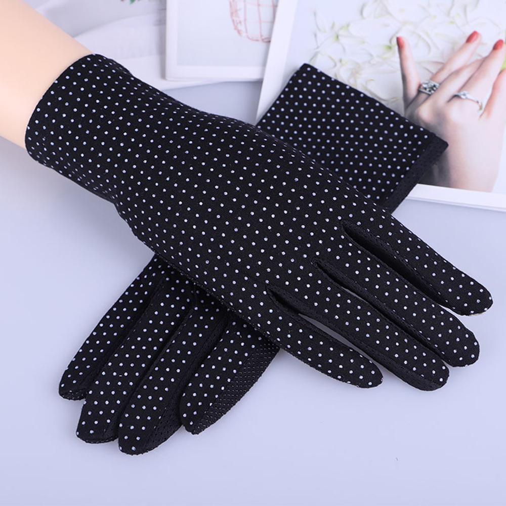Women Driving Sunscreen Dot Short Gloves Sun Protection  Gloves