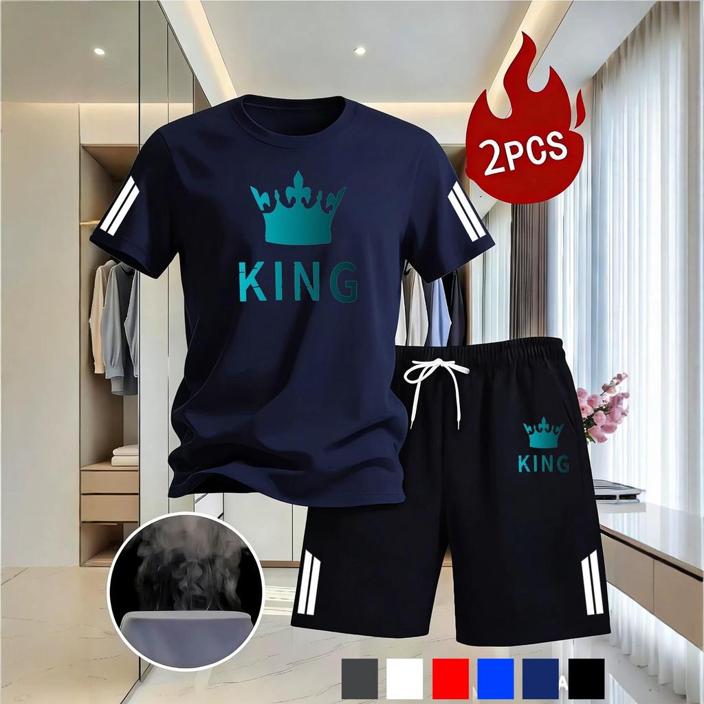 Herren Netz-Kurzarm und Shorts Lässiges Laufset - Unisex Edition