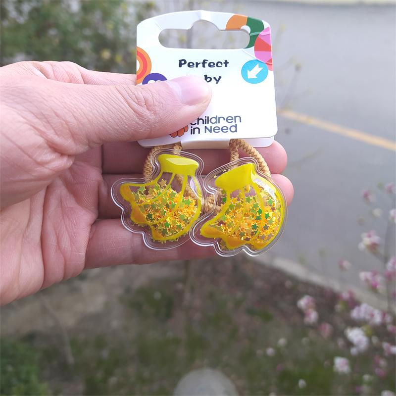 2PCS Fruit Quicksand BB Cartoon Clips Kids Hairpins Children Headwear Baby Clips Headdress Elastic Hair Bands Girls Accessories