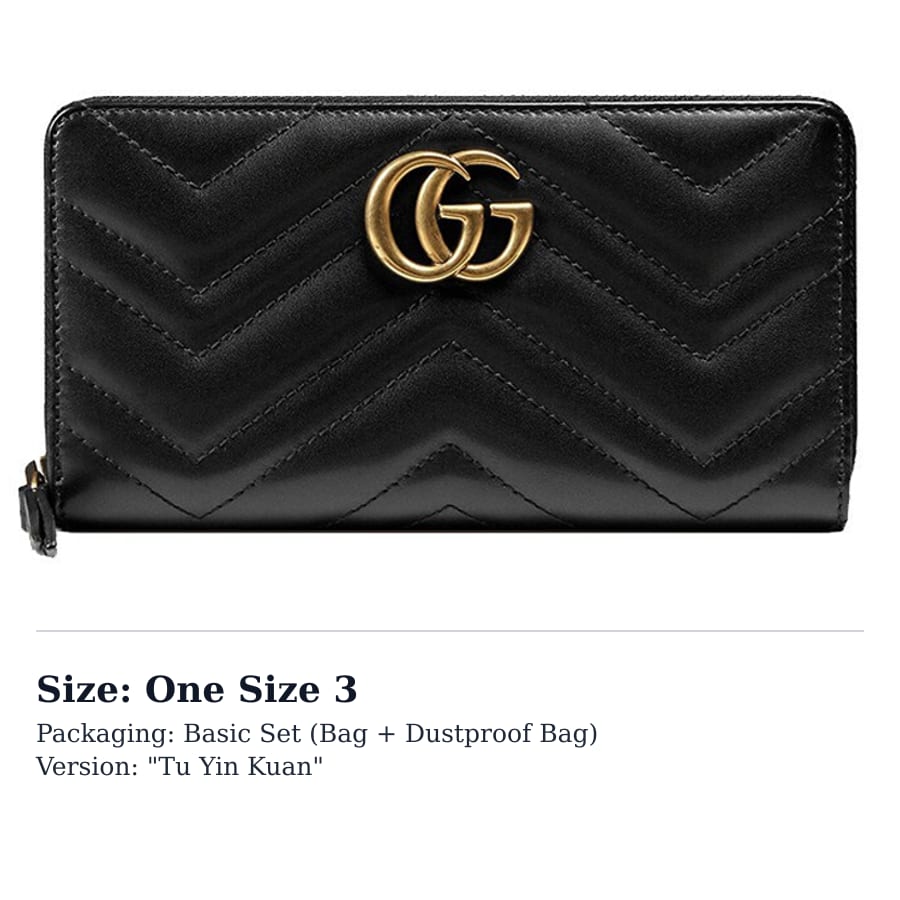 Gucci GG Marmont Artificial Leather Wallet Women's Black 443123-DTD1T-1000