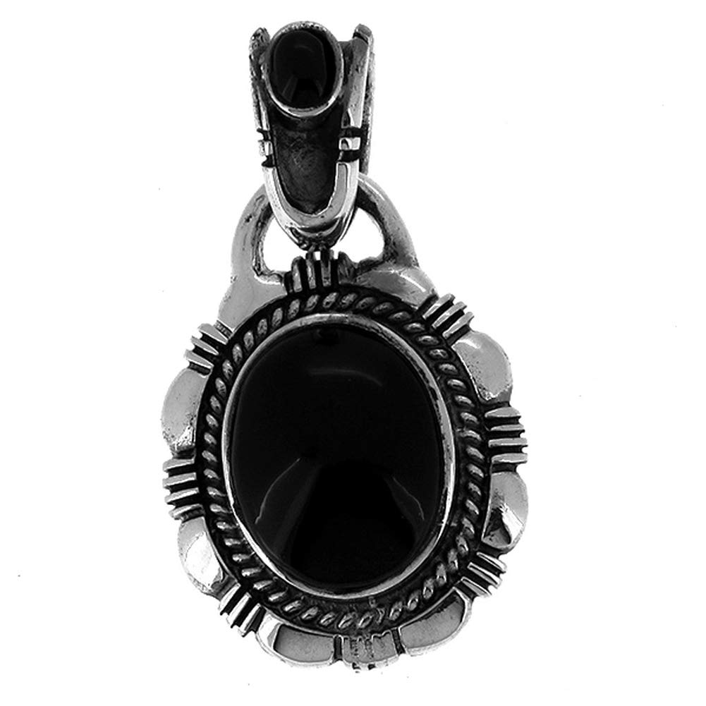 

Gin no Native Silver 925 Pendant Top Onyx Oval Natural Stone Stampwork Necklace Pendant [Shinjuku Kura] (No Chain)