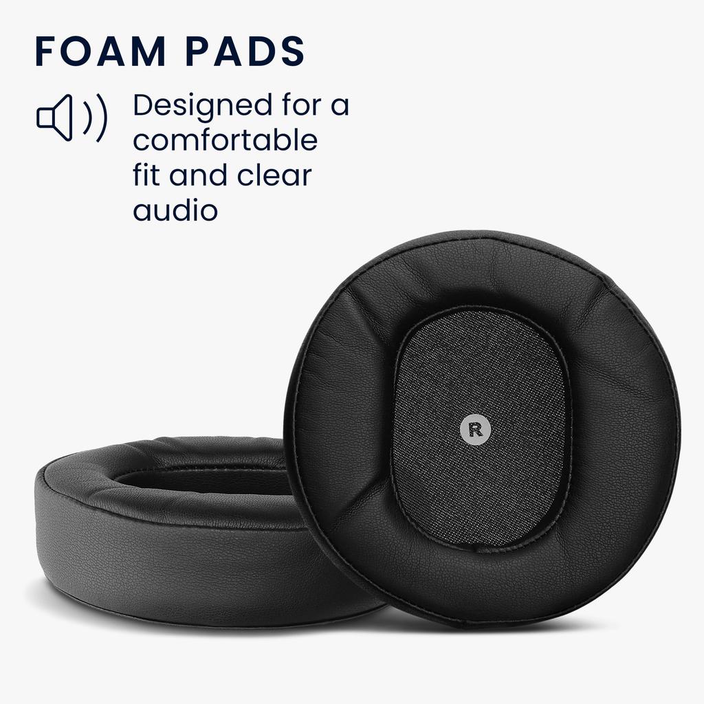 kwmobile 2x Replacement Ear Pads for Audeze Maxwell Wireless Cushioned PU Black - Leather,