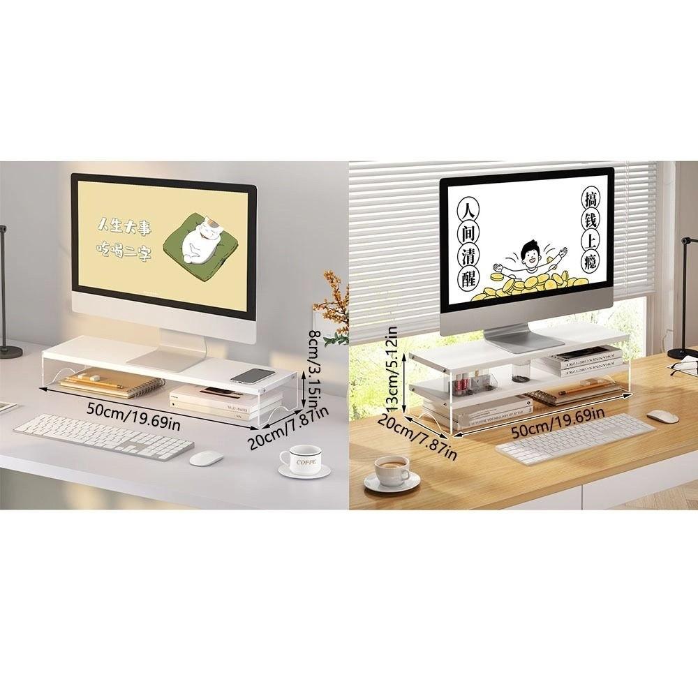 Single/Double Layers Acrylic Floating Computer Stand Protect Neck Comfortable Viewing Height Desktop Laptop Riser