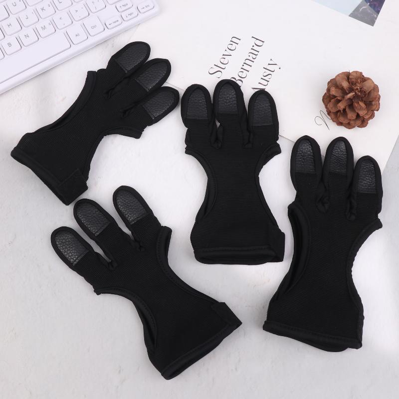 Professional Archery Three-finger Leather Gloves Non-slip Wear-resistant Comfortable Breathable Archery Protective Gear