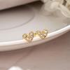 Heart Stud Earrings for Women - Micro-inlaid Cubic Zirconia, Fashionable Everyday Screw-back Design for Small Piercings