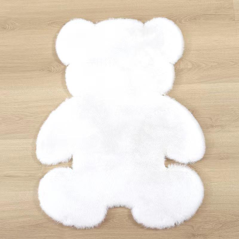 Adorable Plush Bear Bedroom Rug - Thick, Wear-Resistant, Dirt-Proof, Perfect for Girls' Decor