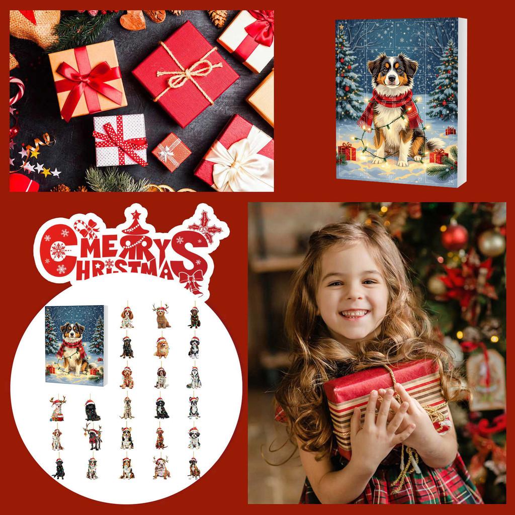 Christmas Pet Dog Advent Calendar Blind Box With Acrylic Decorations For Holiday Gift Giving