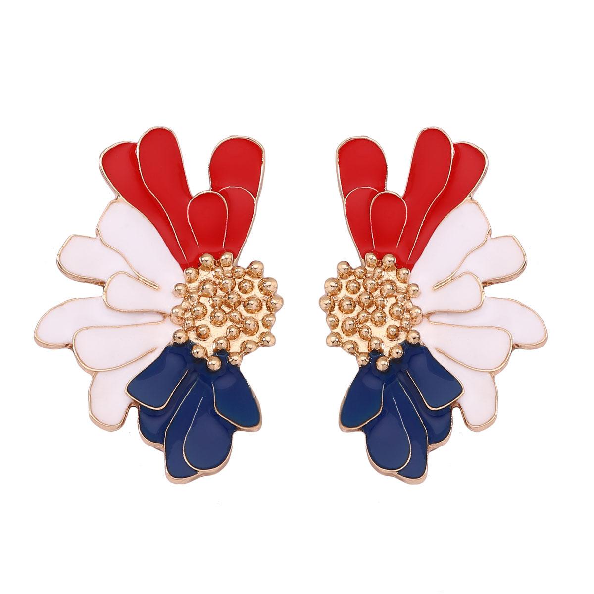 

Enamel earrings, European and American fashion trend floral earrings, simple and fresh flower stud accessories