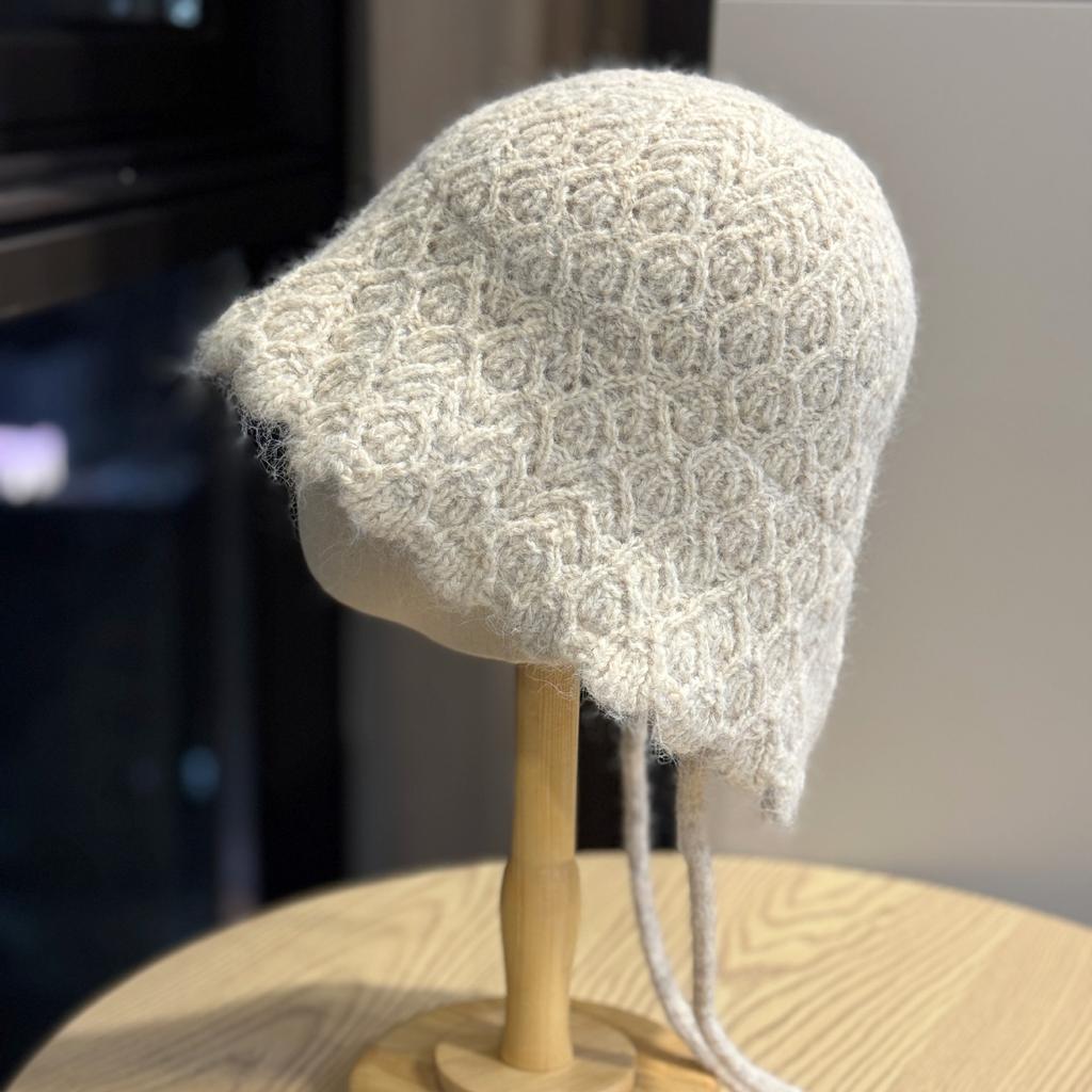 New Style Slit Wavy Edge Versatile Face Showing Small Bucket Hat Travel Lambswool Fisherman Hat