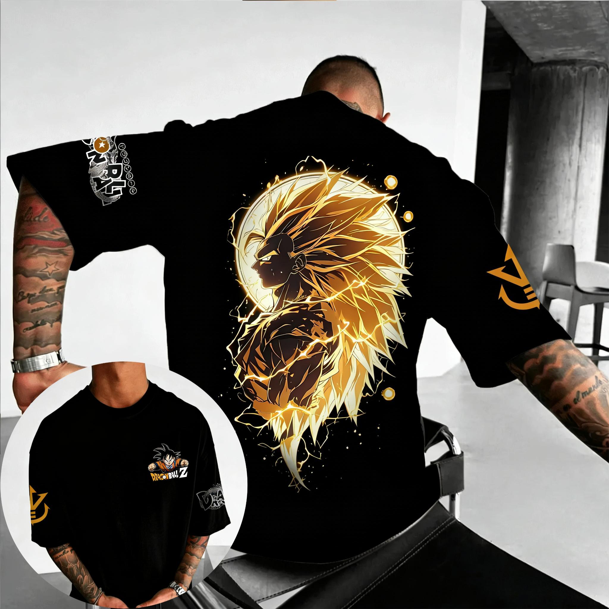 

Dragon Ball Anime Goku Printed Cotton Shortsleeved 2026 Summer Loose Sporty Mens and Womens Fashionable Roundneck Tshirts 4XL
