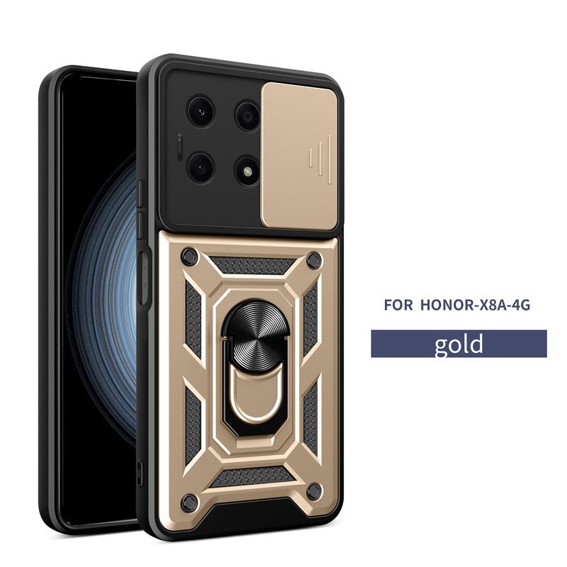 For Huawei Honor X8A 4G Case Shockproof Armor Magnetic Holder Ring Phone Cases For Honor X8A Slide Camera Protect Back Cover