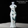 Handmade Hand-Painted Ceramic Qipao Vase – Chinese Style Home Decor Ornament
