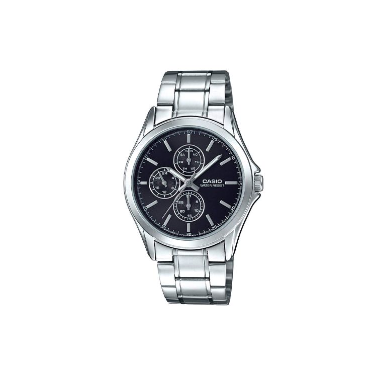 Casio 30M Waterproof Fashion Versatile Quartz Movement Watch Men Watches Black MTP-V302D-1A Black Dial