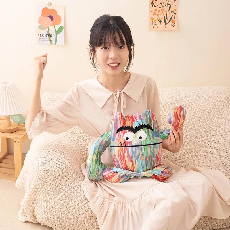 Nowe 15/25/35cm Kreskówkowe Urocze Zabawne Demon Duża Paszcza Potwór Pluszowe Zabawki Wypchane Anime Kolorowe Lalki dla Dzieci Urodziny Halloween Party Prezenty