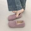 Fashion Plus Size Flat Shoes New Round Toe Deep Mouth Suede Warm Cotton Shoes for Autumn and Winter