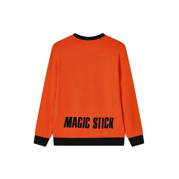 Fila Letter Casual Round Neck Long Sleeve Knit Sweater Men Sweater Fire-Tongue-Orange F11M249401F-OR